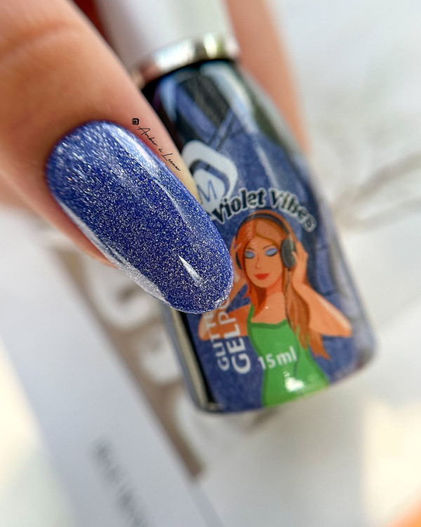 Гель лак Violet Vibes Glitter  15 мл 